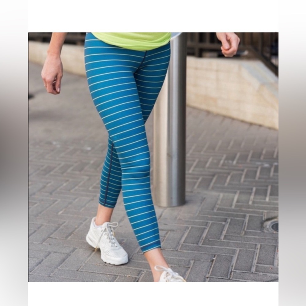ZYIA Lime Stripe Light n Tight Hi-Rise Legging sz XL